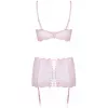 Комплект Obsessive Girlly set (Біло-рожевий, L/XL)