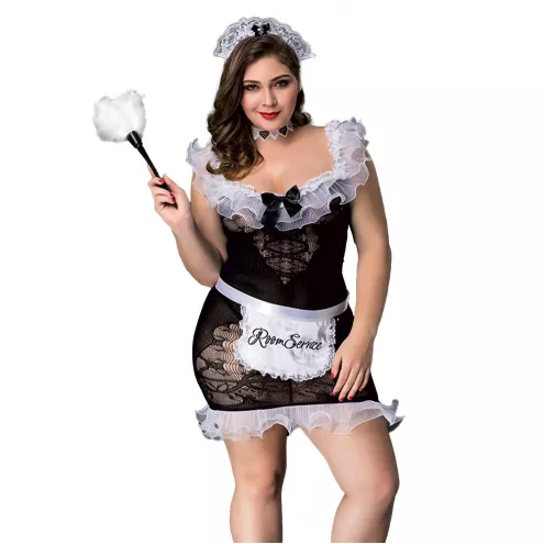 Эротический комплект горничной BLACK SOUBRETTE OUTFIT XL/XXL (Size: XL/XXL)