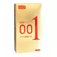 Презервативи Olo Foil 0.01 Gold, ультратонкі, з точками та ребрами, гіалуронова змазка, 10 шт