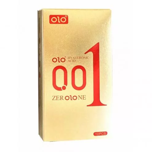 Презервативи Olo Foil 0.01 Gold, ультратонкі, з точками та ребрами, гіалуронова змазка, 10 шт