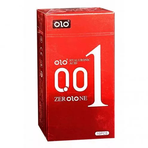 Презервативы Olo 0.01 Red Foil, возбуждающие, что согревают, с гиалуроновой кислотой, 10 шт