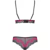 Комплект Obsessive Tulia set (Чорно-малиновий, L/XL)
