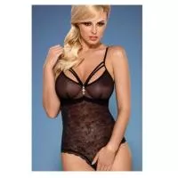 Боді Obsessive 818-TED-1 (Чорний, S/M)