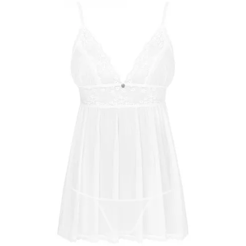 Комплект Obsessive Heavenlly babydoll (Білий, XS/S)
