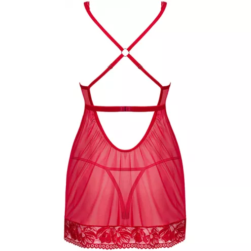 Комплект Obsessive Lacelove babydoll (Красный, XS/S)