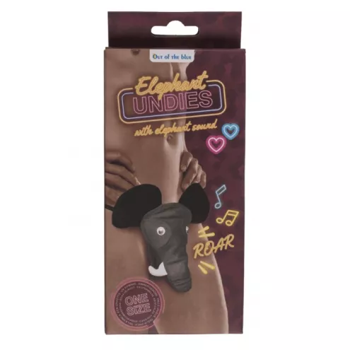 Мужские стринги Слон со звуком Elephant undies with elephant sound, black - one size