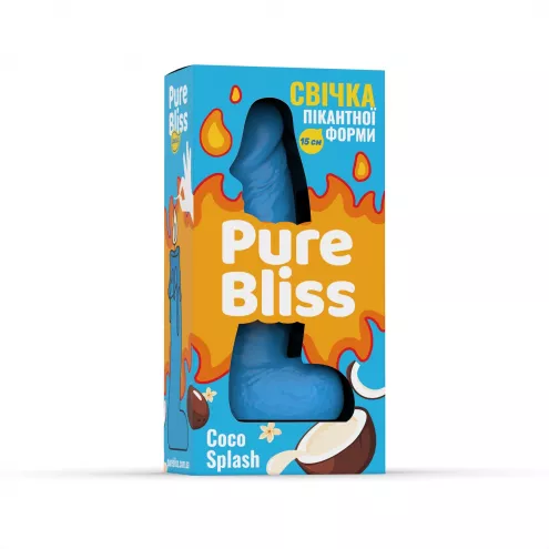 Свеча член Pure Bliss Coco Splash Blue, 15 см
