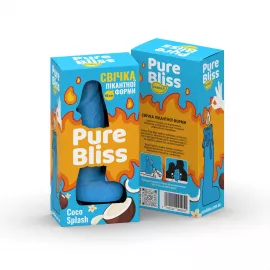 Свеча член Pure Bliss Coco Splash Blue, 15 см - 2