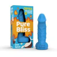 Свеча член Pure Bliss Coco Splash Blue, 18 см