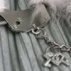 Наручники Adrien Lastic Handcuffs White металлические с белой пушистой отделкой