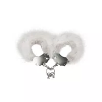 Наручники Adrien Lastic Handcuffs White металлические с белой пушистой отделкой