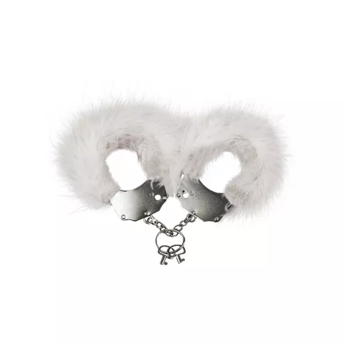 Наручники Adrien Lastic Handcuffs White металлические с белой пушистой отделкой