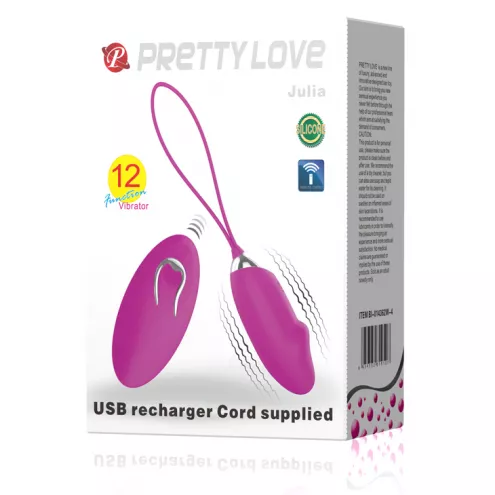 Виброяйцо с пультом управления PRETTY LOVE JULIA, 12 vibration functions Wireless remote control