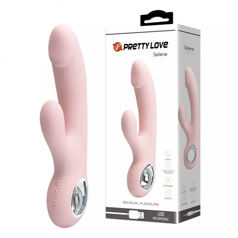 Вібратор PRETTY LOVE SELENE, USB, PINK, 7 function