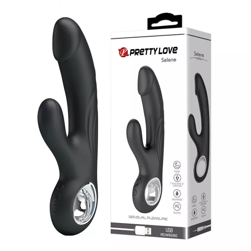 Вибратор PRETTY LOVE SELENE, USB, BLACK, 7 function