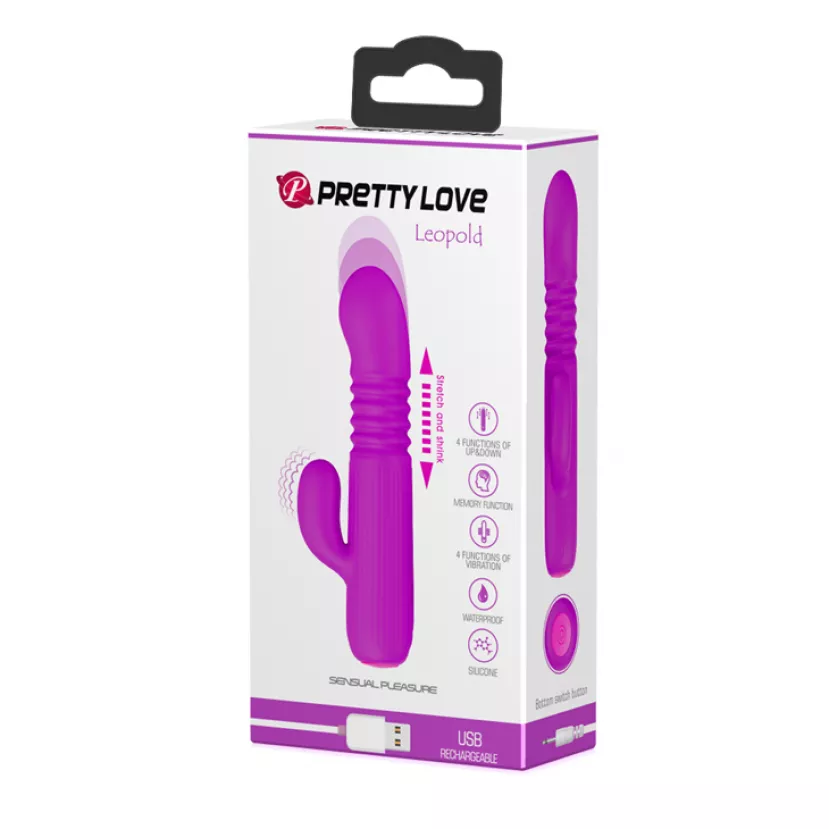 Вібратор з поступальними рухами Pretty Love Leopold