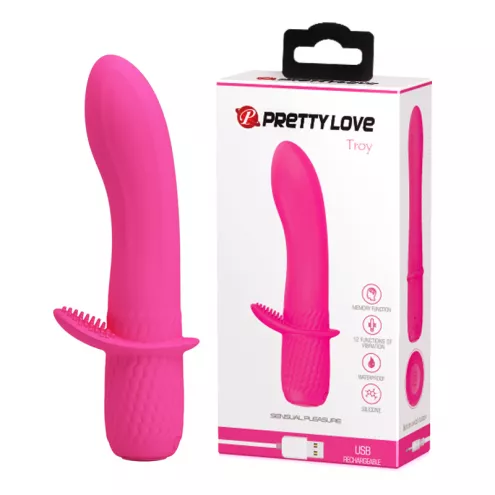 Вібратор PRETTY LOVE - TROY 12 FUNCTIONS USB PINK