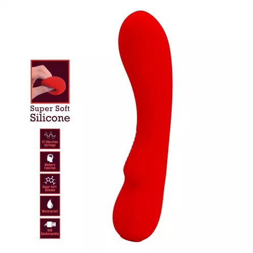 Вібратор PRETTY LOVE PRESCOTT Red 12 vibration functions Memory function