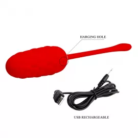 Віброяйце PRETTY LOVE MARINA EGG Red 12 vibration functions - 8