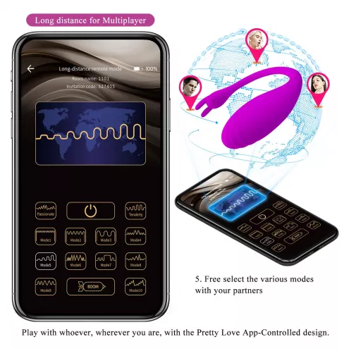 Вибратор PRETTY LOVE Catalina, 12 vibration functions Mobile APP Long-distance Control