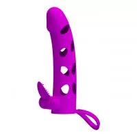 Насадка на пенис PRETTY LOVE Vibrating Penis Sleeve with Ball Strap