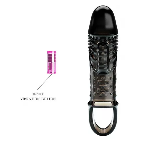 Насадка на пенис с вибрацией Pretty Love Penis Sleeve Cecelia, черная