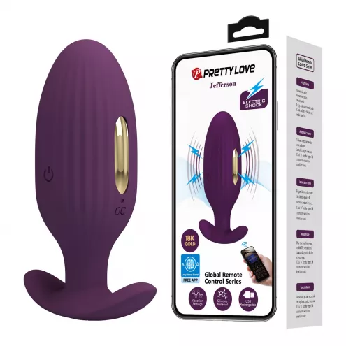 Анальная пробка PRETTY LOVE Jefferson, 12 vibration functions 3 electric shock functions