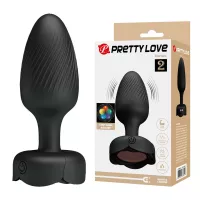 Анальная пробка с вибрацией и подсветкой Pretty Love Varian, черная