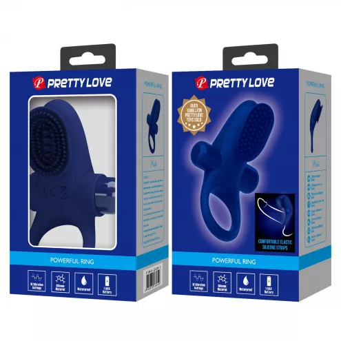 Виброкольцо для члена Pretty Love Vibrant Penis Ring II, синее