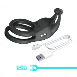 Эрекционное кольцо Pretty Love Goodwin Vibrating Double Penis Ring - 2