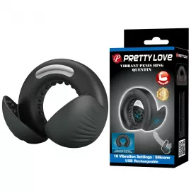 Виброкольцо PRETTY LOVE Quentin Vibrating Silicone Cock Ring - 1