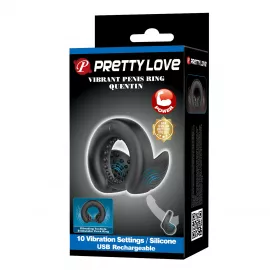 Виброкольцо PRETTY LOVE Quentin Vibrating Silicone Cock Ring - 2