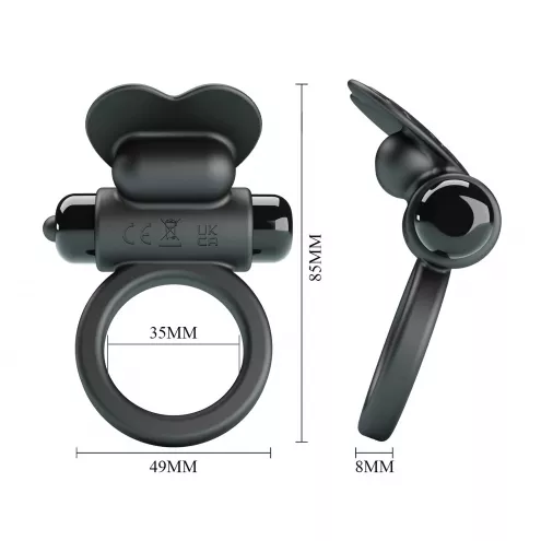 Віброкільце PRETTY LOVE VIBRANT PENIS RING DEBONAIRE Black, 10 vibration functions