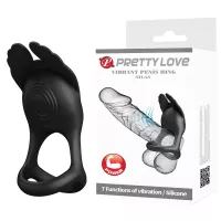 Віброкільце для пари Pretty Love Silas, чорне
