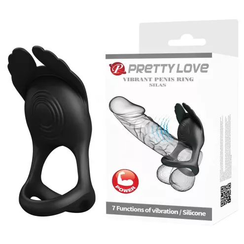 Віброкільце для пари Pretty Love Silas, чорне