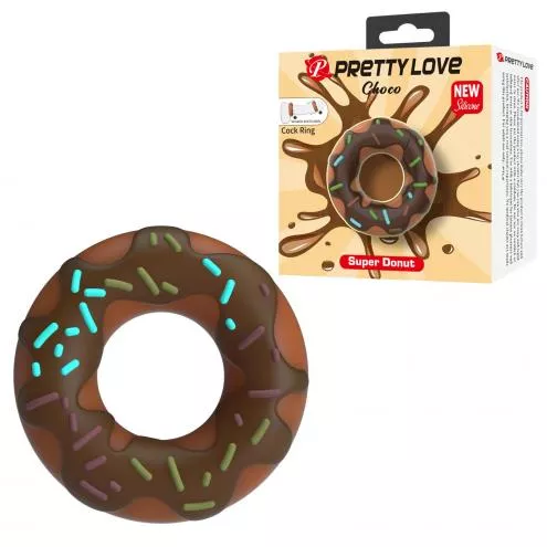 Кольцо для члена Pretty Love Choco Super Donut Silicone Cock Ring