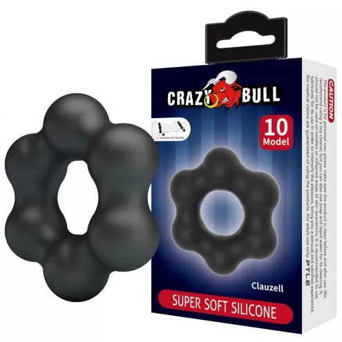 Эрекционное кольцо Crazy Bull Super Soft Silicone Clauzell, черное