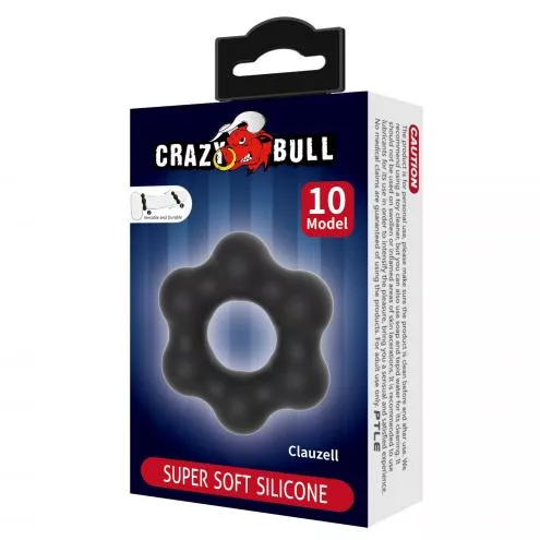 Эрекционное кольцо Crazy Bull Super Soft Silicone Clauzell, черное