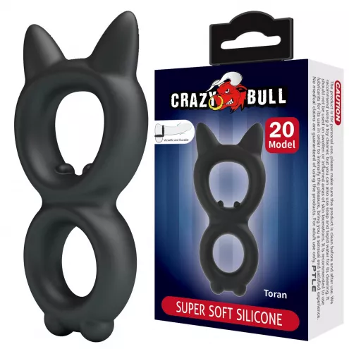 Эрекционное кольцо Crazy Bull Super Soft Silicone Toran, черное