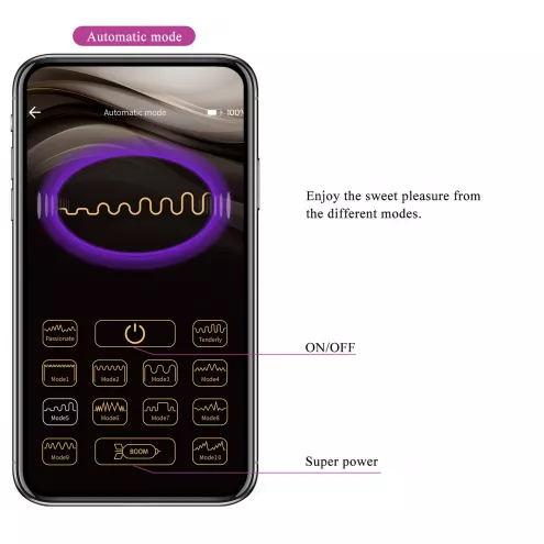 Вібростимулятор PRETTY LOVE - Klay, 10 vibration functions 10 thrusting settings Mobile APP remote c