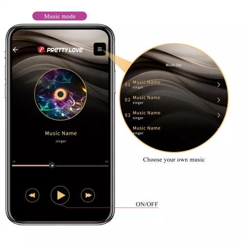 Вібростимулятор PRETTY LOVE - Klay, 10 vibration functions 10 thrusting settings Mobile APP remote c