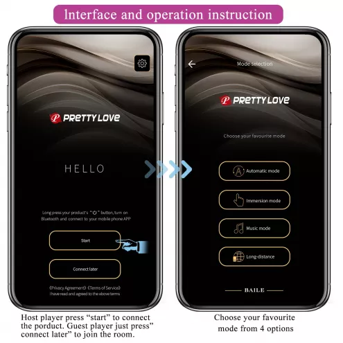 Вібростимулятор PRETTY LOVE - Klay, 10 vibration functions 10 thrusting settings Mobile APP remote c