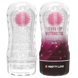 Прозорий мастурбатор вагіна PRETTY LOVE VACUUM CUP MASTURBATOR Black Hole ABS TPR - 1