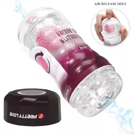 Прозорий мастурбатор вагіна PRETTY LOVE VACUUM CUP MASTURBATOR Black Hole ABS TPR - 6