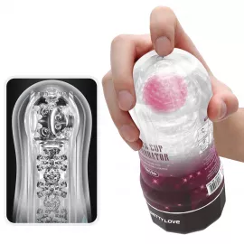 Прозорий мастурбатор вагіна PRETTY LOVE VACUUM CUP MASTURBATOR Black Hole ABS TPR - 5