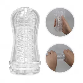 Прозорий мастурбатор вагіна PRETTY LOVE VACUUM CUP MASTURBATOR Black Hole ABS TPR - 3