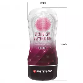 Прозорий мастурбатор вагіна PRETTY LOVE VACUUM CUP MASTURBATOR Black Hole ABS TPR - 2