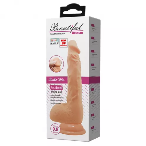 Фаллоимитатор с мошонкой с вибро Baile Skin Bonny 9,8