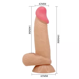 Фалоімітатор Sliding Skin Bendable 7.6, тілесний - 3