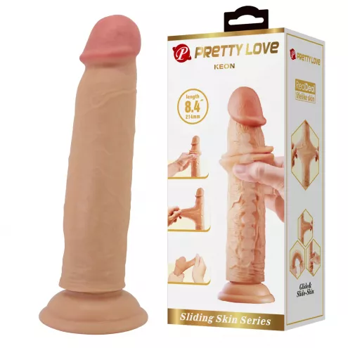 Фаллоимитатор PRETTY LOVE - KEON 8.4(214mm) Sliding Skin Series TPR, Suction base Bendable